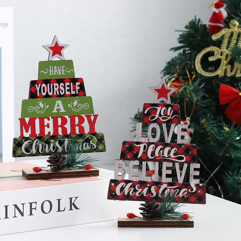 Wooden Rustic Christmas Tree Desktop Decor from Mish Mash Market