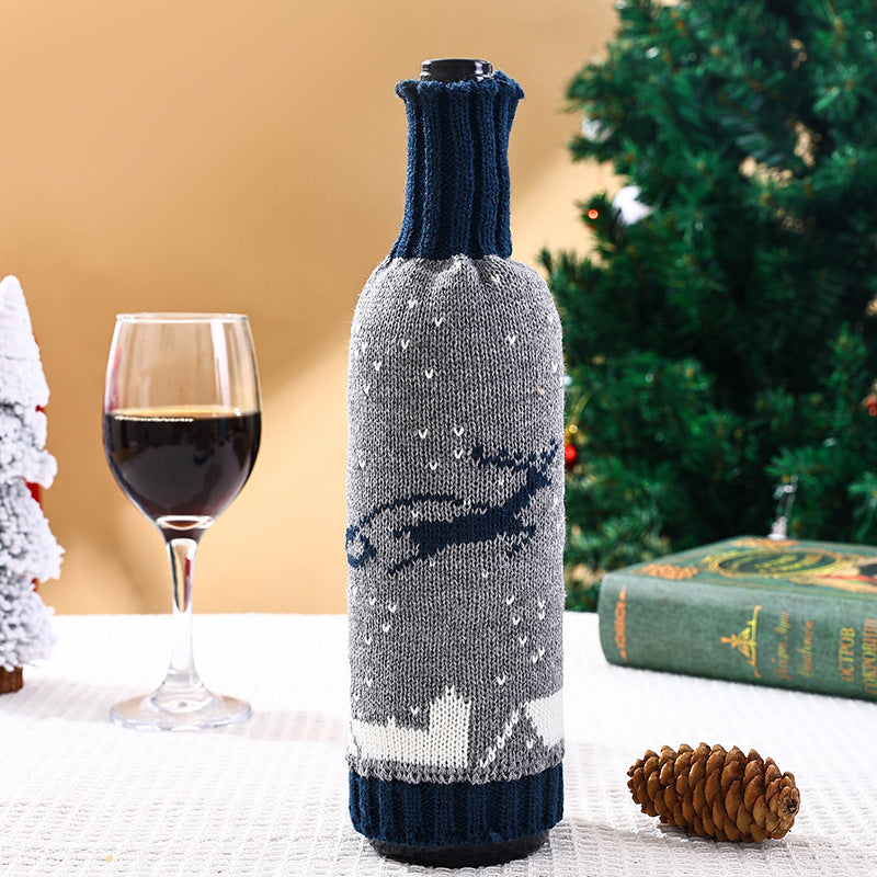 Festive Holiday Knitted Wine Bottle Cover from Mish Mash Market