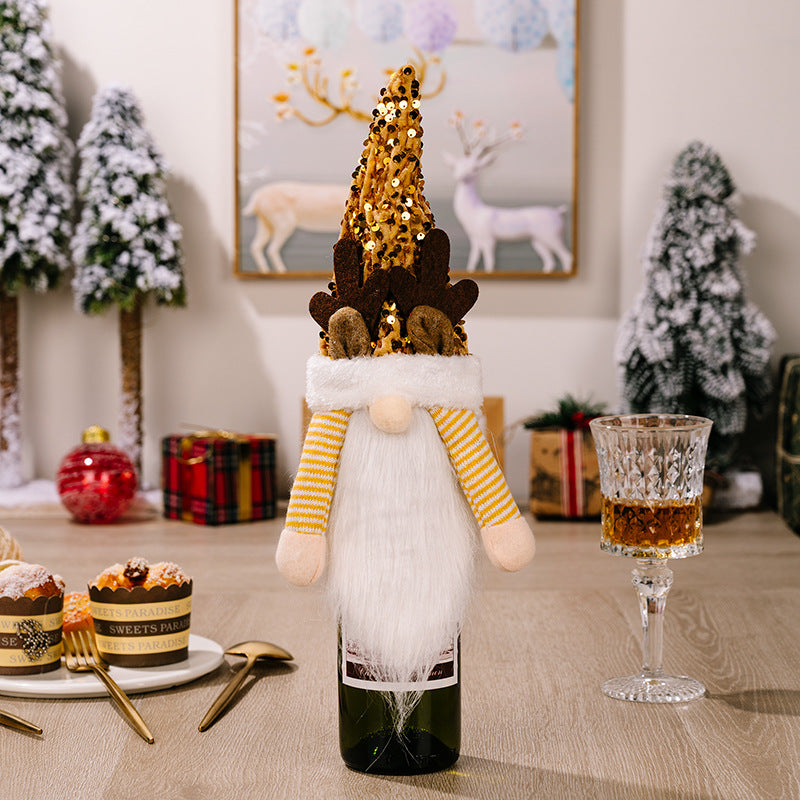 Christmas Gnome Wine Bottle Cover