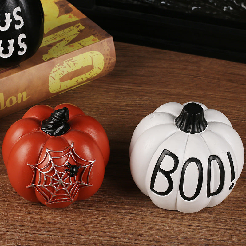 Resin Halloween Pumpkin Tabletop Decor from Mish Mash Market