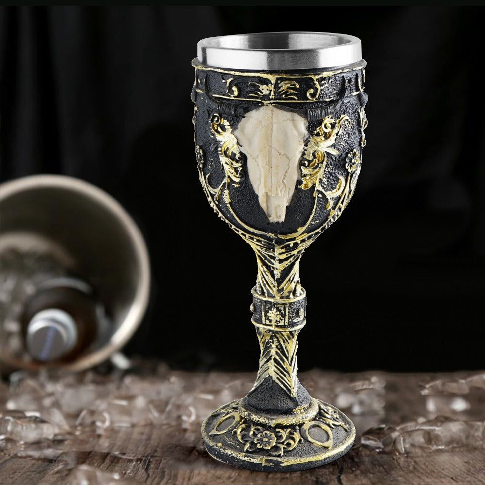 Fossil Skull Resin Wine Goblet from Mish Mash Market