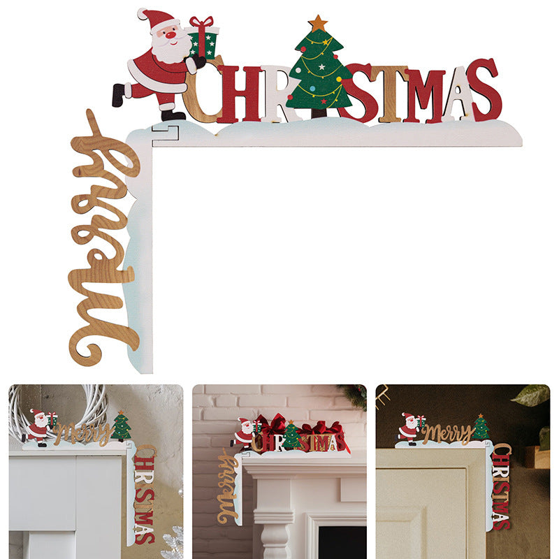 Wooden Christmas Door Frame Decor