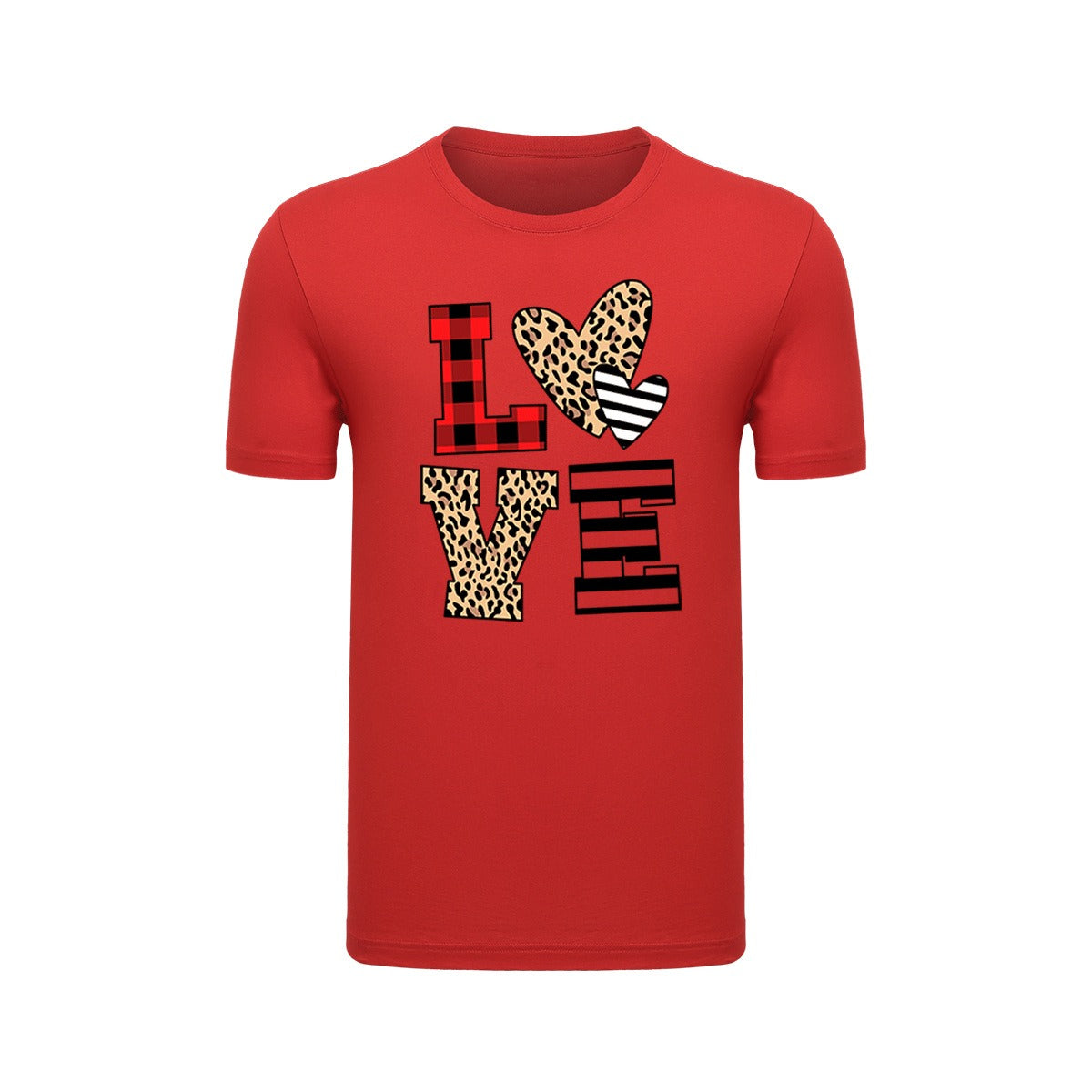 Leopard Print Heart Valentine's Day Shirt for Women - Cute Love Graphic Tee from Mish Mash Market