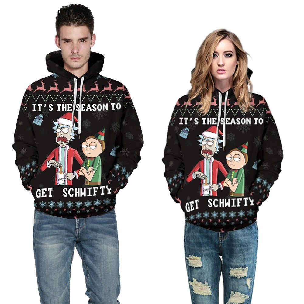 Christmas Geek Print Graphic Hoodie