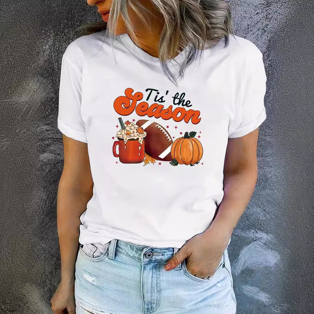 Tis the Season Halloween Printed Round Neck Short Sleeve T-Shirt from Mish Mash Market
