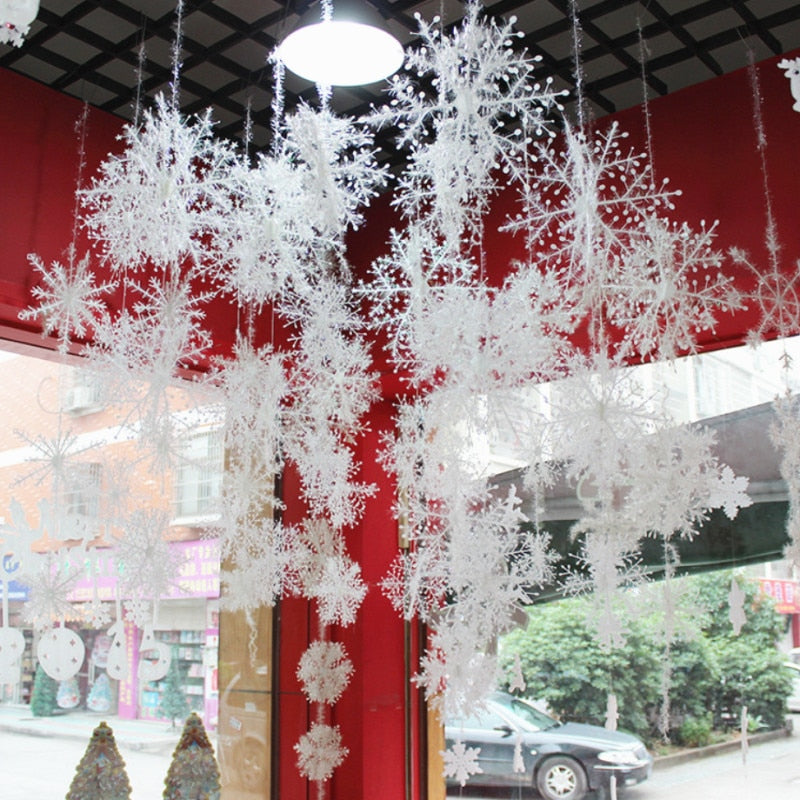 White Plastic Snowflake Christmas Tree Ornaments from Mish Mash Market