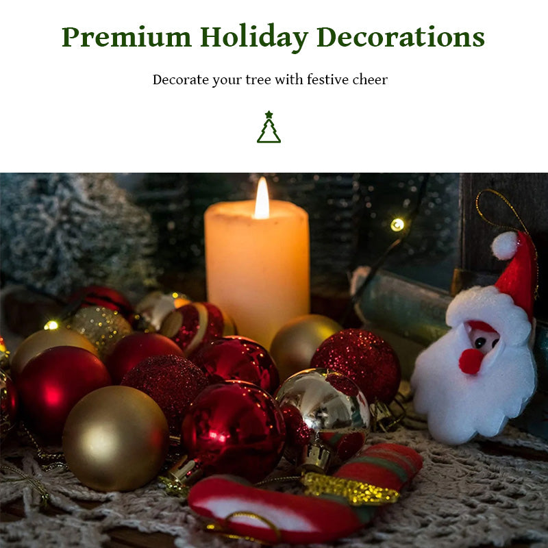 Gold Red Hanging Christmas Tree Ball Ornaments - 50 pcs Box from Mish Mash Market