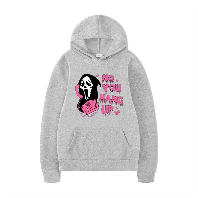 Halloween Ghost Graphic Loose Fit Hoodie – Casual Unisex Long Sleeve Sweatshirt from Mish Mash Market