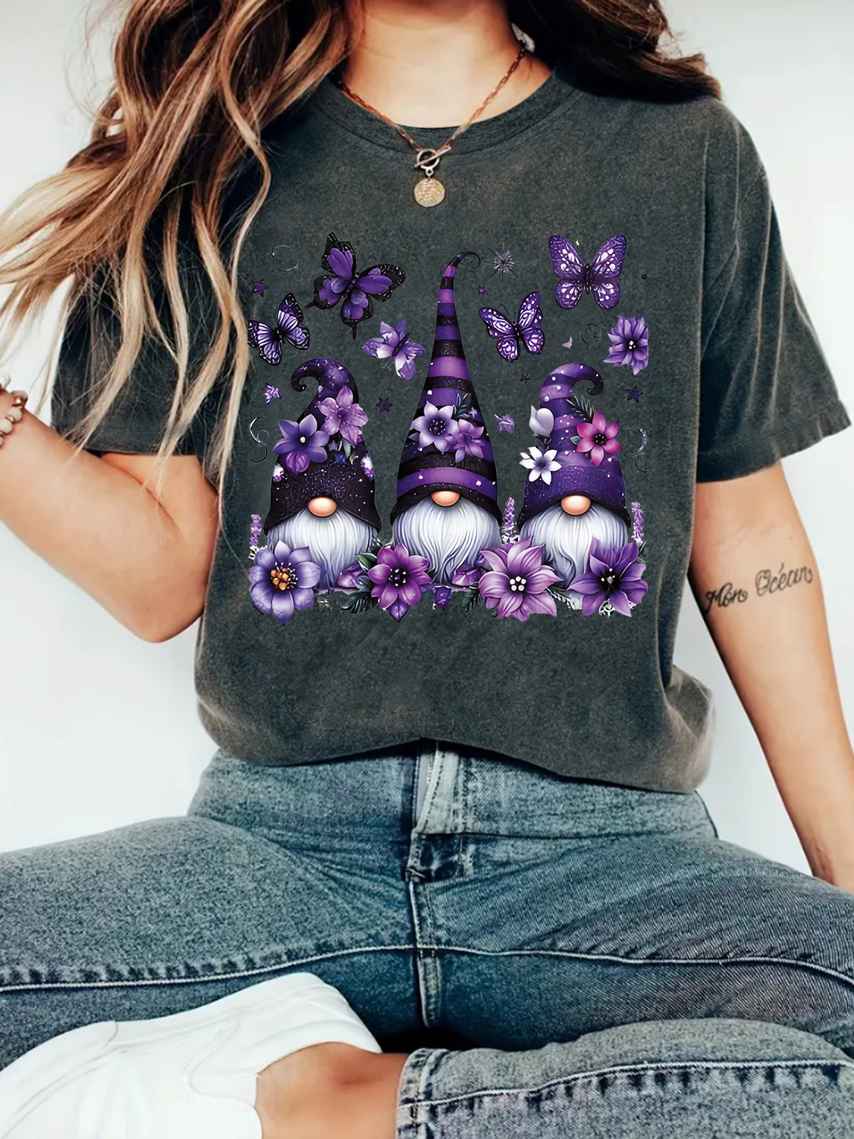 Purple Magic Hat Gnomes Halloween Graphic T-Shirt from Mish Mash Market