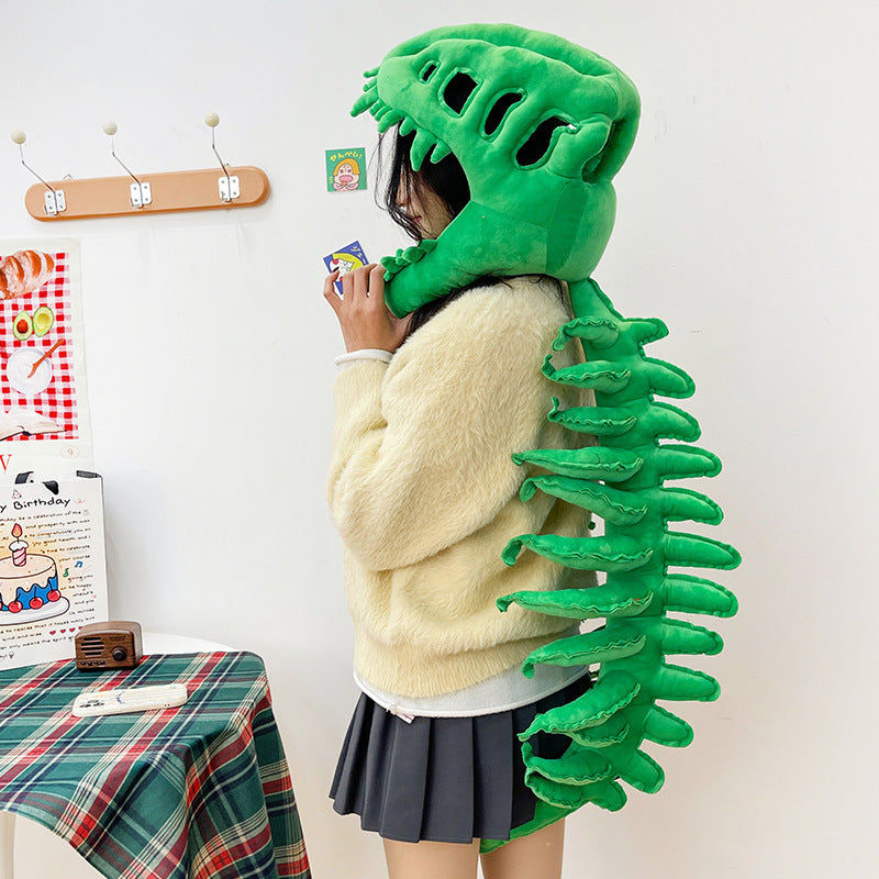 Dinosaur Skeleton Headpiece and Back Bone Cosplay Costume Prop from Mish Mash Market