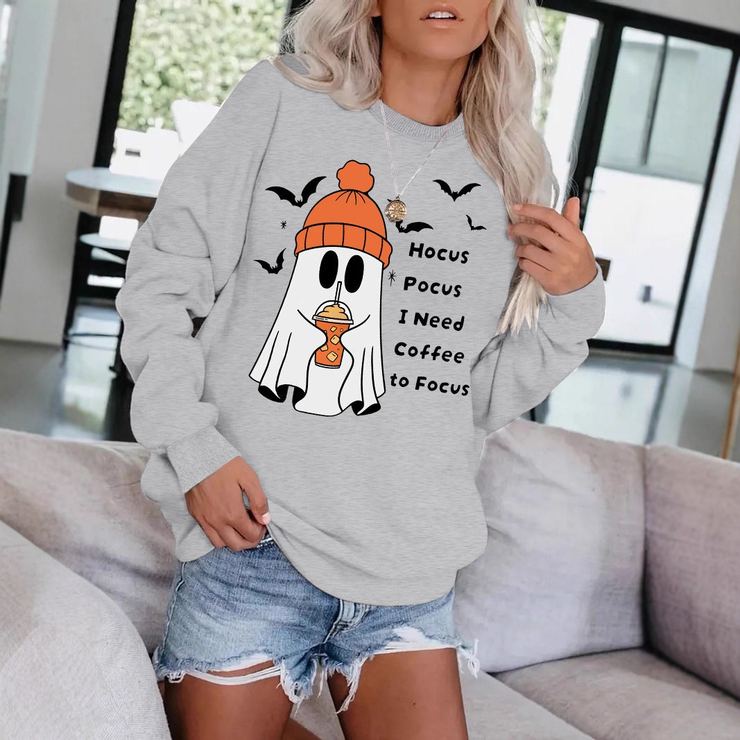 Halloween Ghost Hocus Pocus I Need Coffee to Focus Sweatshirt from Mish Mash Market