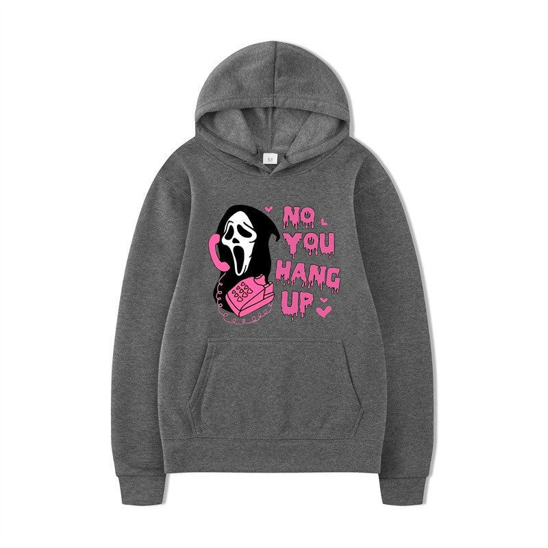 Halloween Ghost Graphic Loose Fit Hoodie – Casual Unisex Long Sleeve Sweatshirt from Mish Mash Market