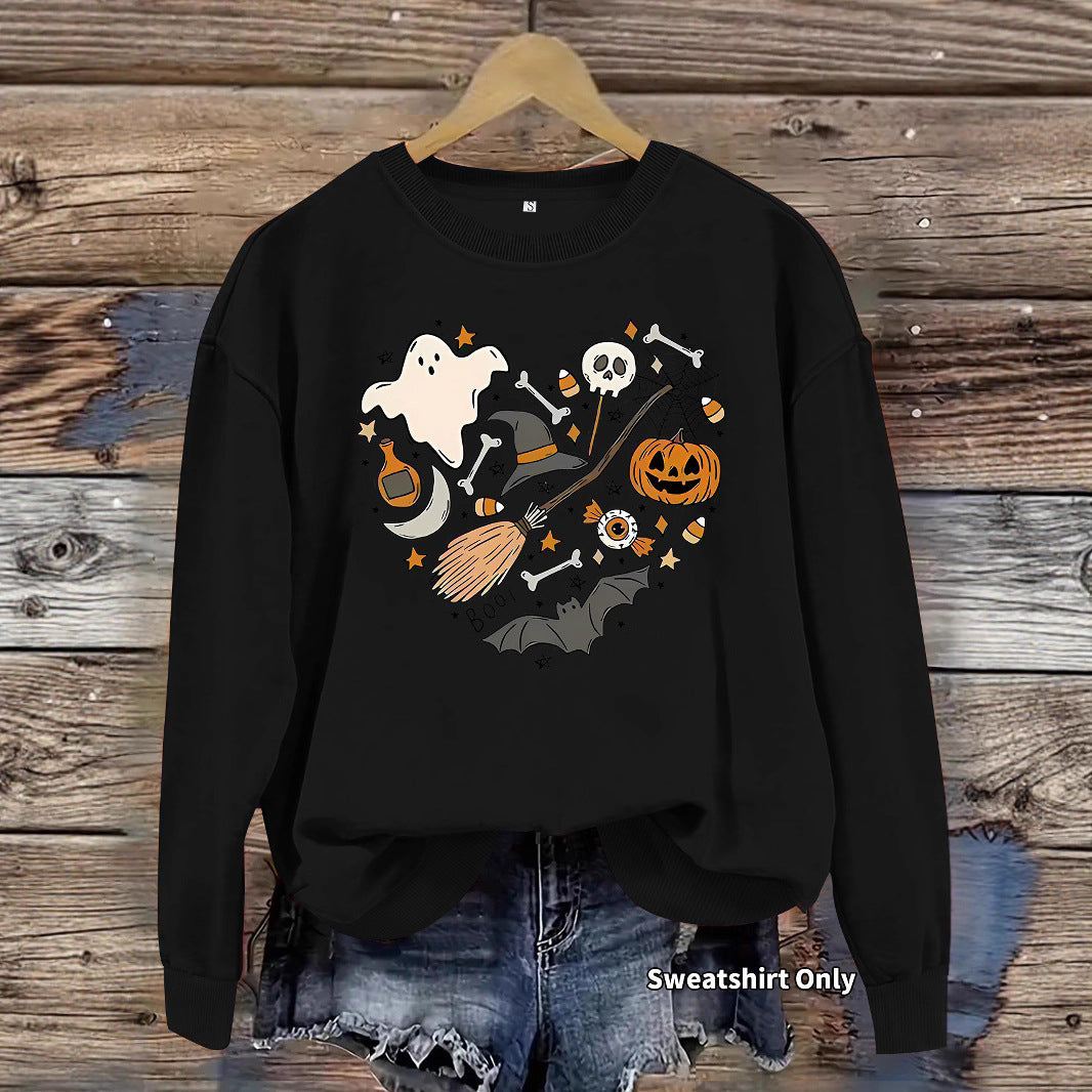 Halloween Ghost and Pumpkin Graphic Sweatshirt from Mish Mash Market