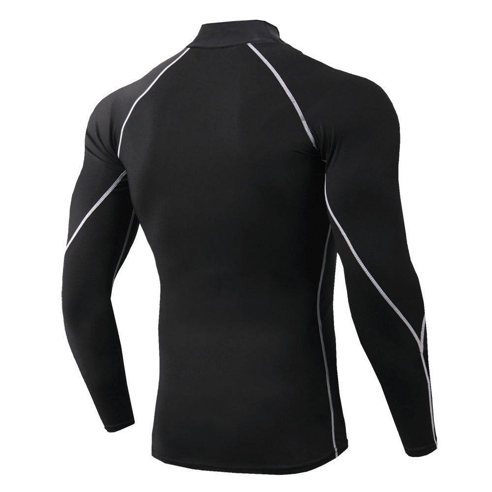 Men's High Collar Fitness Long Sleeved Pro Sports T-Shirt from Mish Mash Market