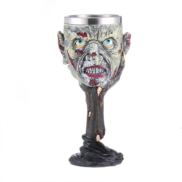Halloween Zombie Gothic Resin Stainless Steel Goblet from Mish Mash Market