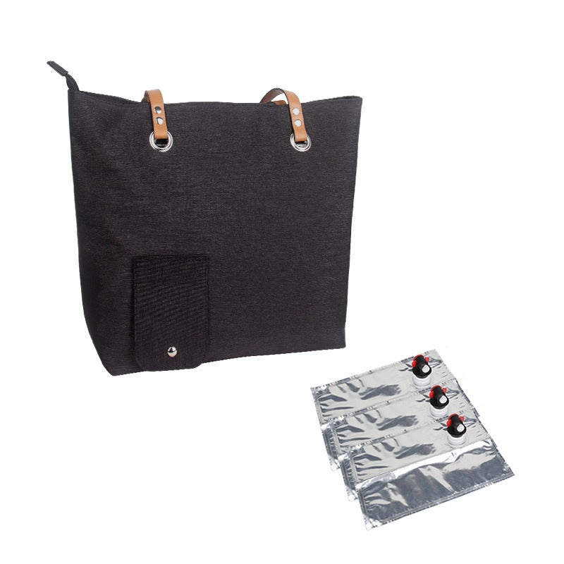 Insulated Portable Wine Tote Bag - Leakproof Picnic & Beach Ice Bag from Mish Mash Market