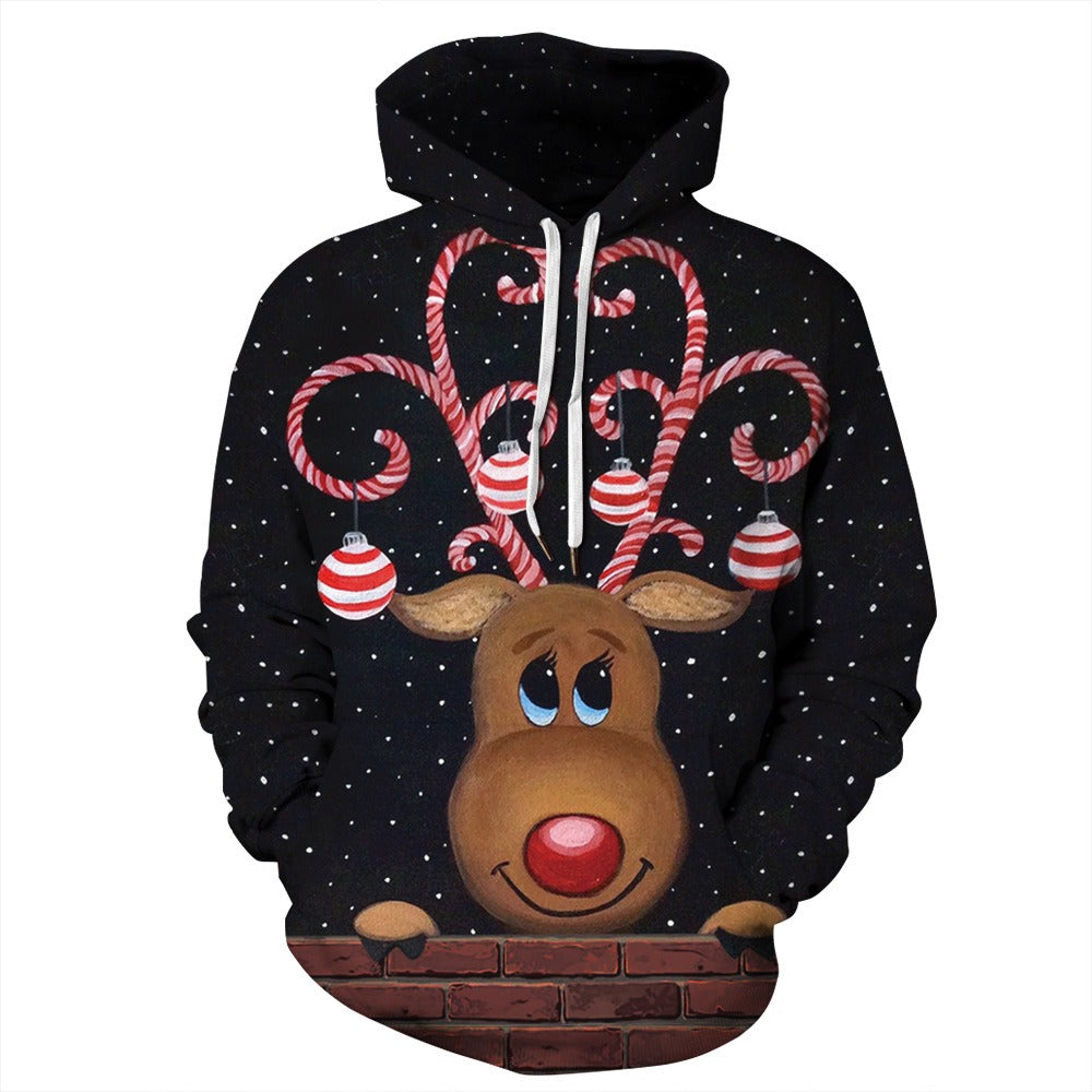 Christmas Geek Print Graphic Hoodie