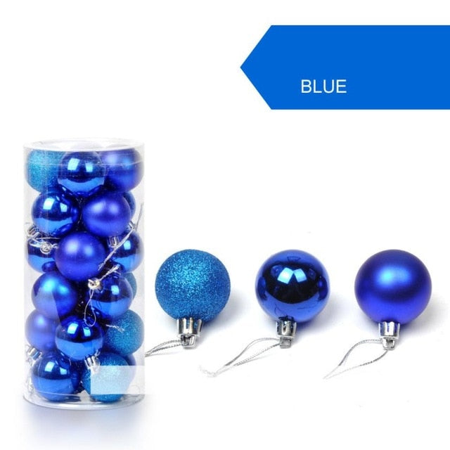 24pcs/lot 30mm / 1.2in Christmas Tree Ball Ornaments