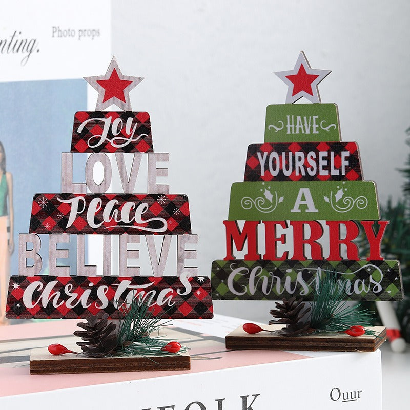 Wooden Rustic Christmas Tree Desktop Decor from Mish Mash Market
