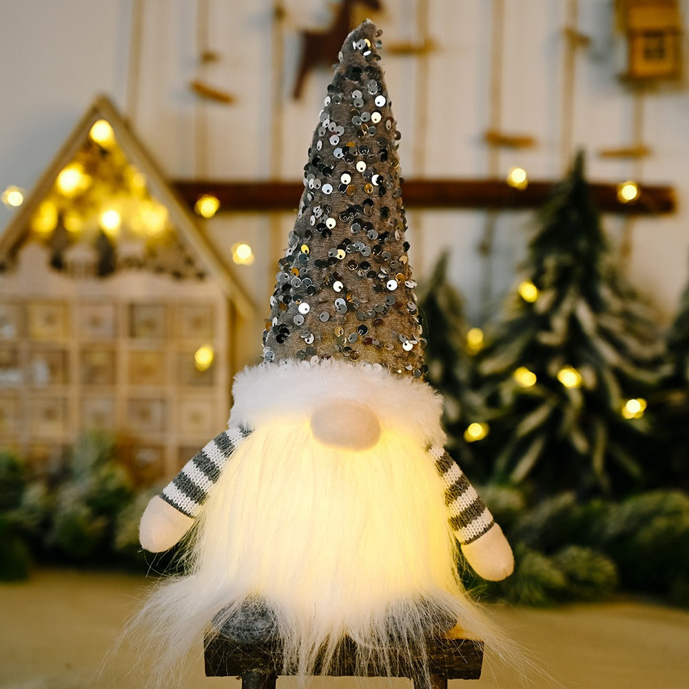 Sequined Holiday LED Lighted Plush Gnome from Mish Mash Market