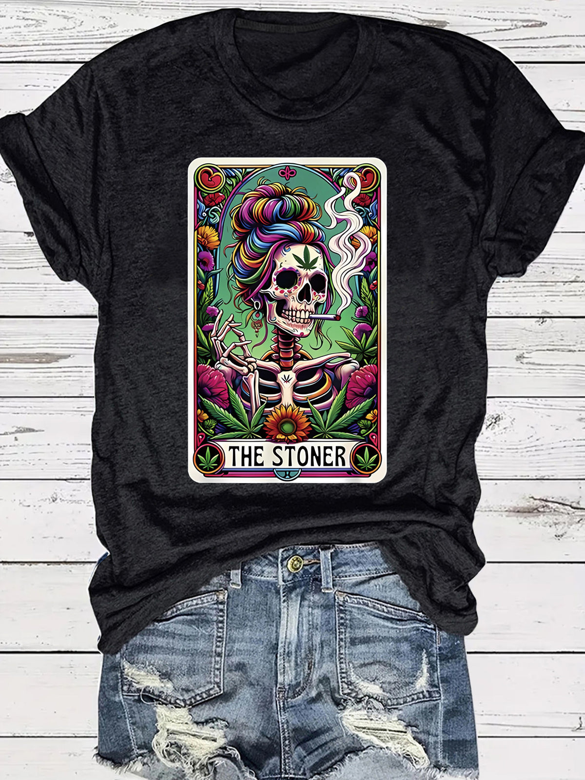 Skeleton Playing Card Halloween Graphic T-Shirt – Short Sleeve Unisex Top from Mish Mash Market