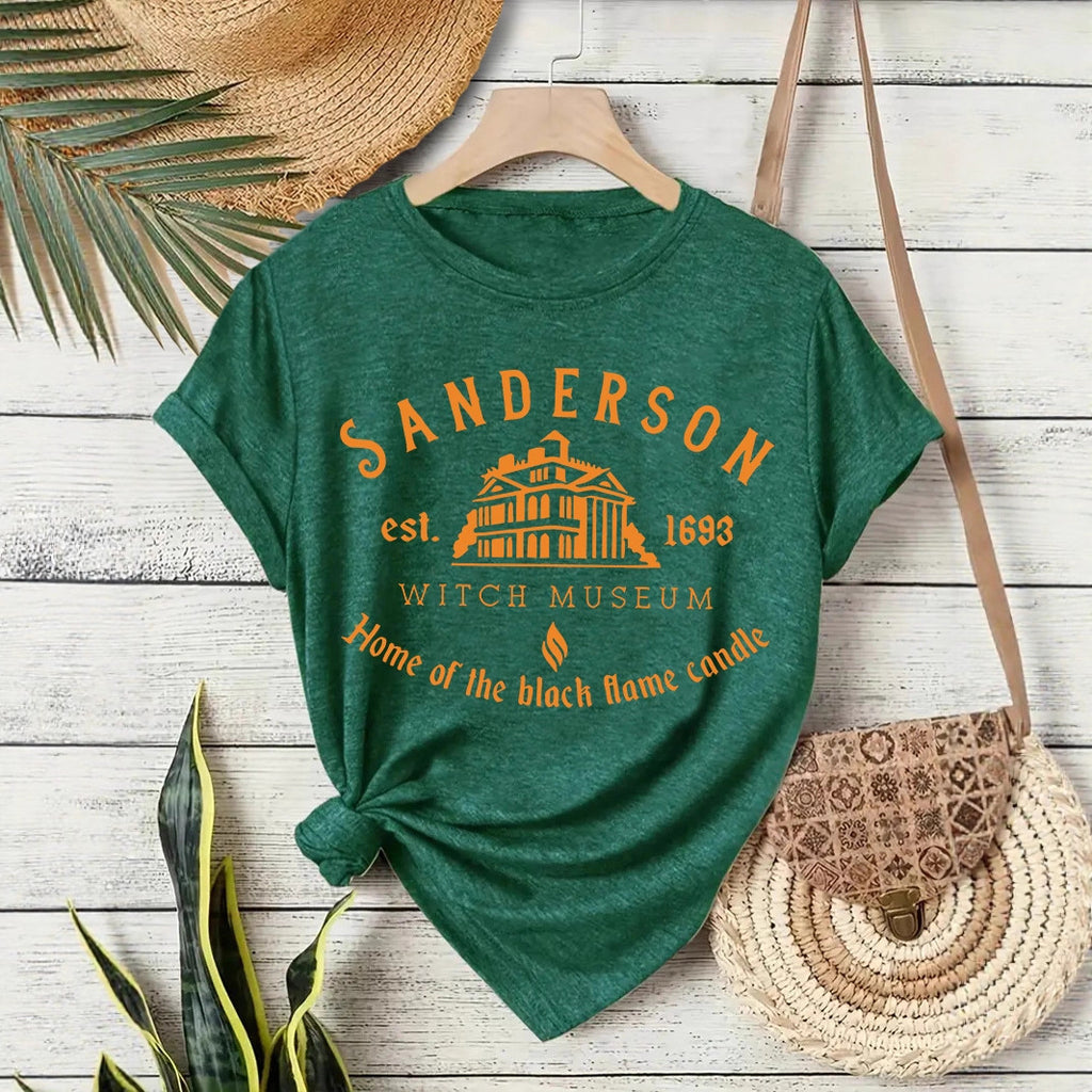 Sanderson Witch Museum Graphic T-Shirt - Halloween Short Sleeve Crewneck Top from Mish Mash Market