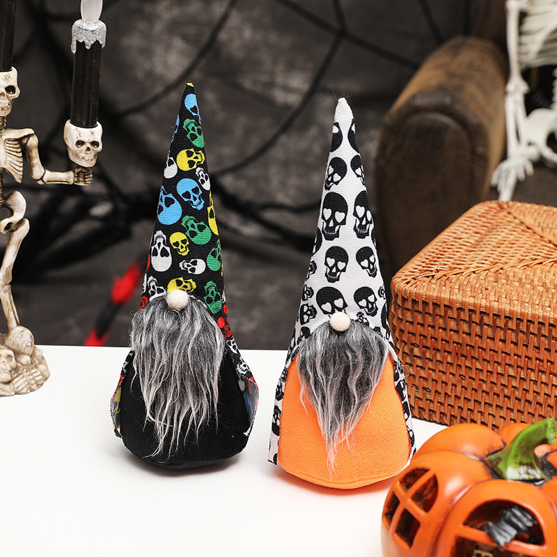 Halloween Gnomes with Skull Hats and Cloaks