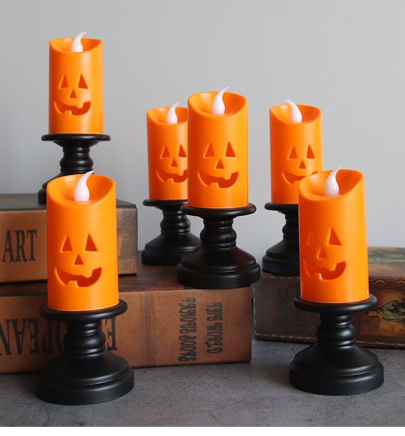 LED Halloween Jack-O'-Lantern Pillar Candle from Mish Mash Market