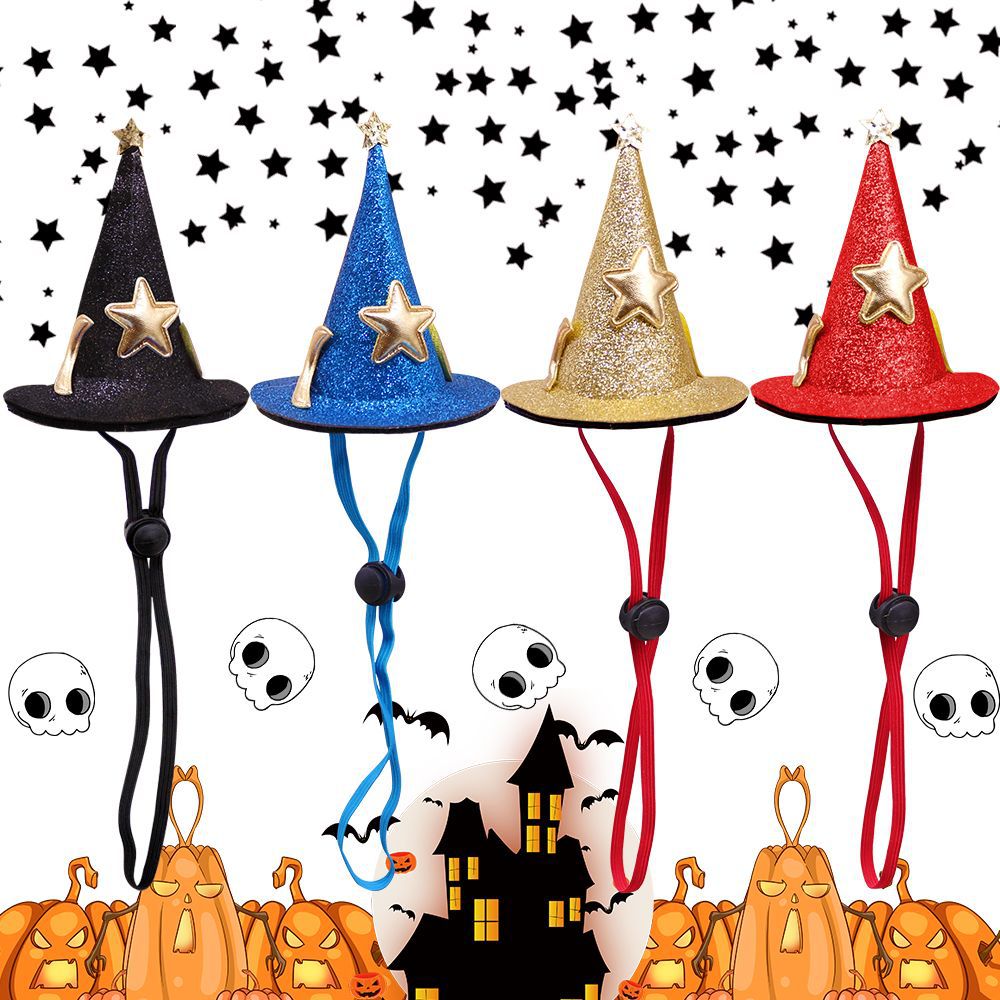 Mini Halloween Witch Hats & Hair Accessories for Cats and Small Dogs