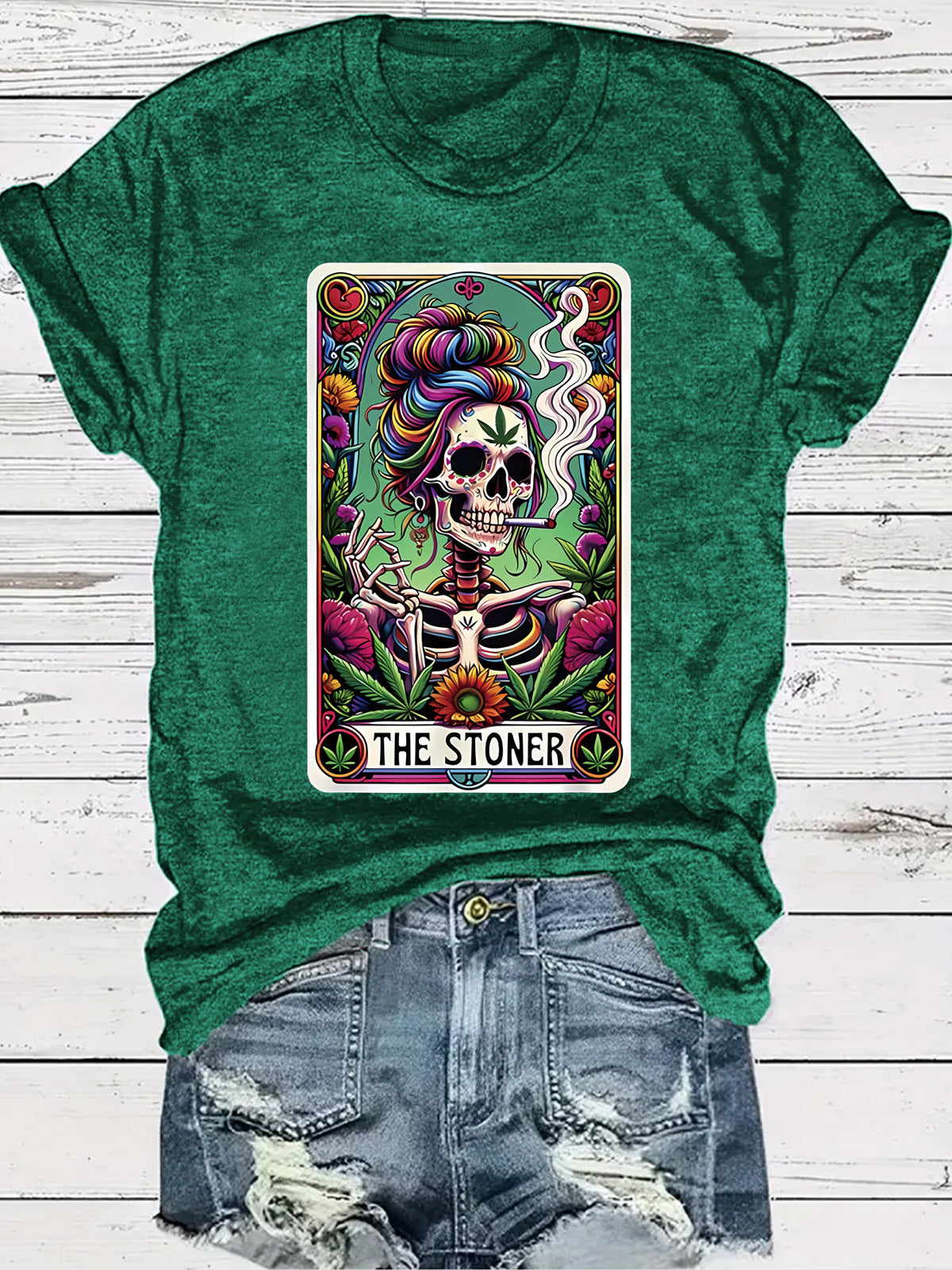 Skeleton Playing Card Halloween Graphic T-Shirt – Short Sleeve Unisex Top from Mish Mash Market