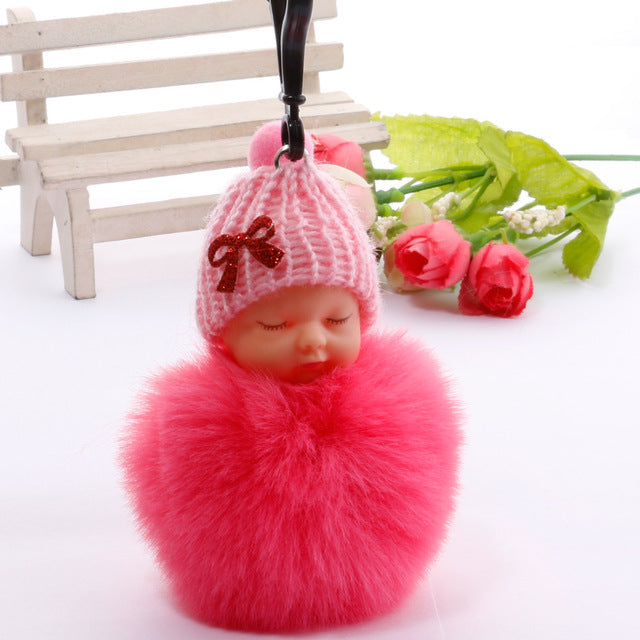 Sleeping Angel Doll Plush Keychain from Mish Mash Market