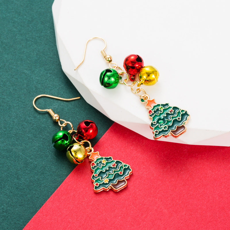 Christmas Tree & Bell Dangle Earrings