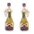 Luxury Carnival Cute Wine Bottle Earrings – Crystal Champagne Bottle from Mish Mash Market