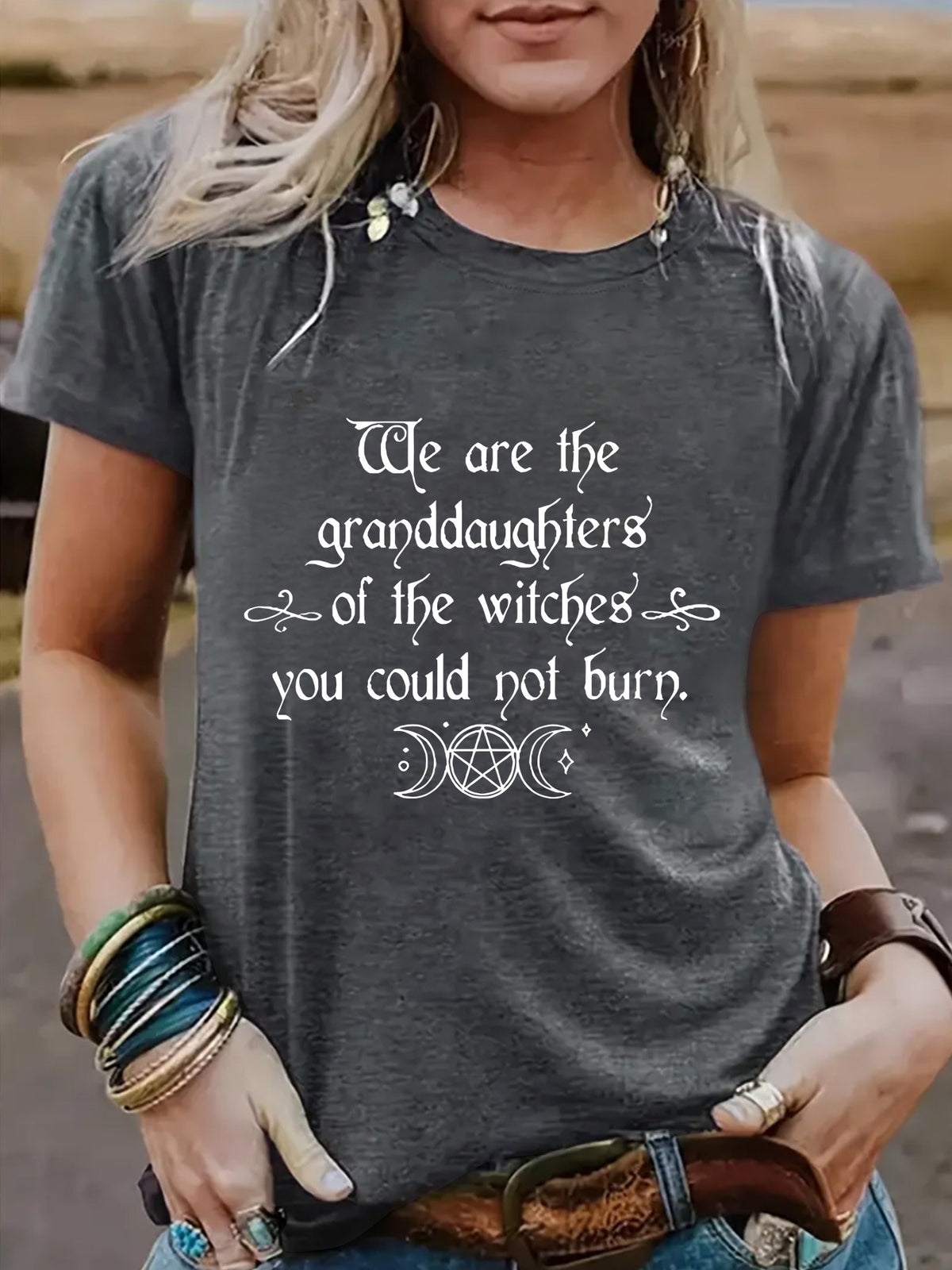 Women's Halloween Witches Granddaughters Graphic Short Sleeve T-Shirt from Mish Mash Market