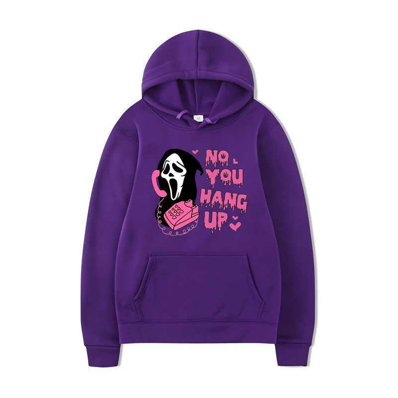 Halloween Ghost Graphic Loose Fit Hoodie – Casual Unisex Long Sleeve Sweatshirt from Mish Mash Market