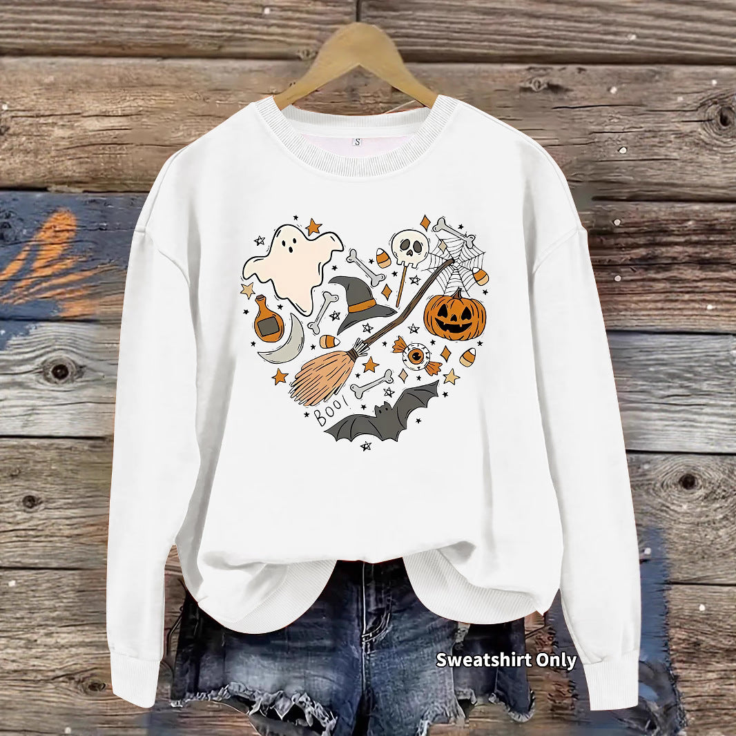 Halloween Ghost and Pumpkin Graphic Sweatshirt from Mish Mash Market