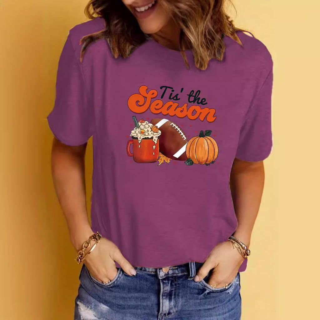 Tis the Season Halloween Printed Round Neck Short Sleeve T-Shirt from Mish Mash Market