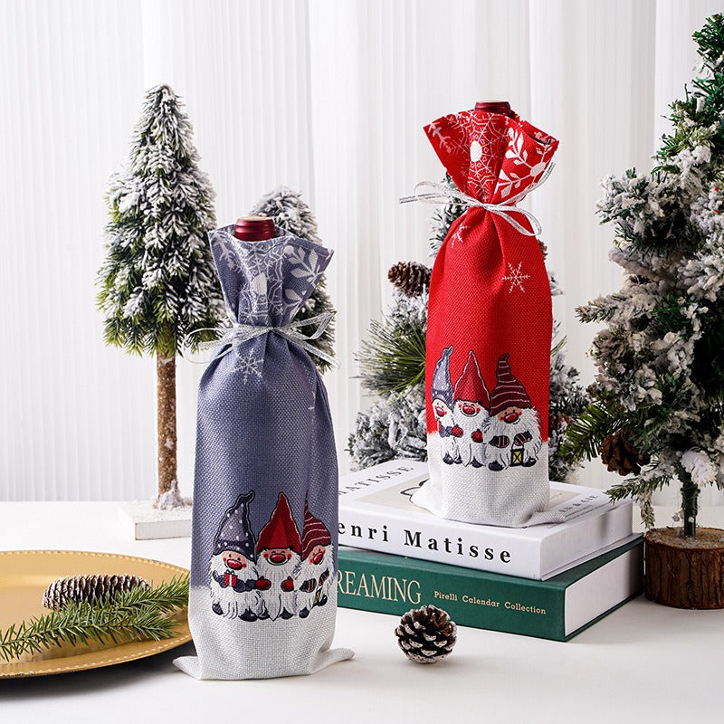 Christmas Gnome Wine Bottle Covers