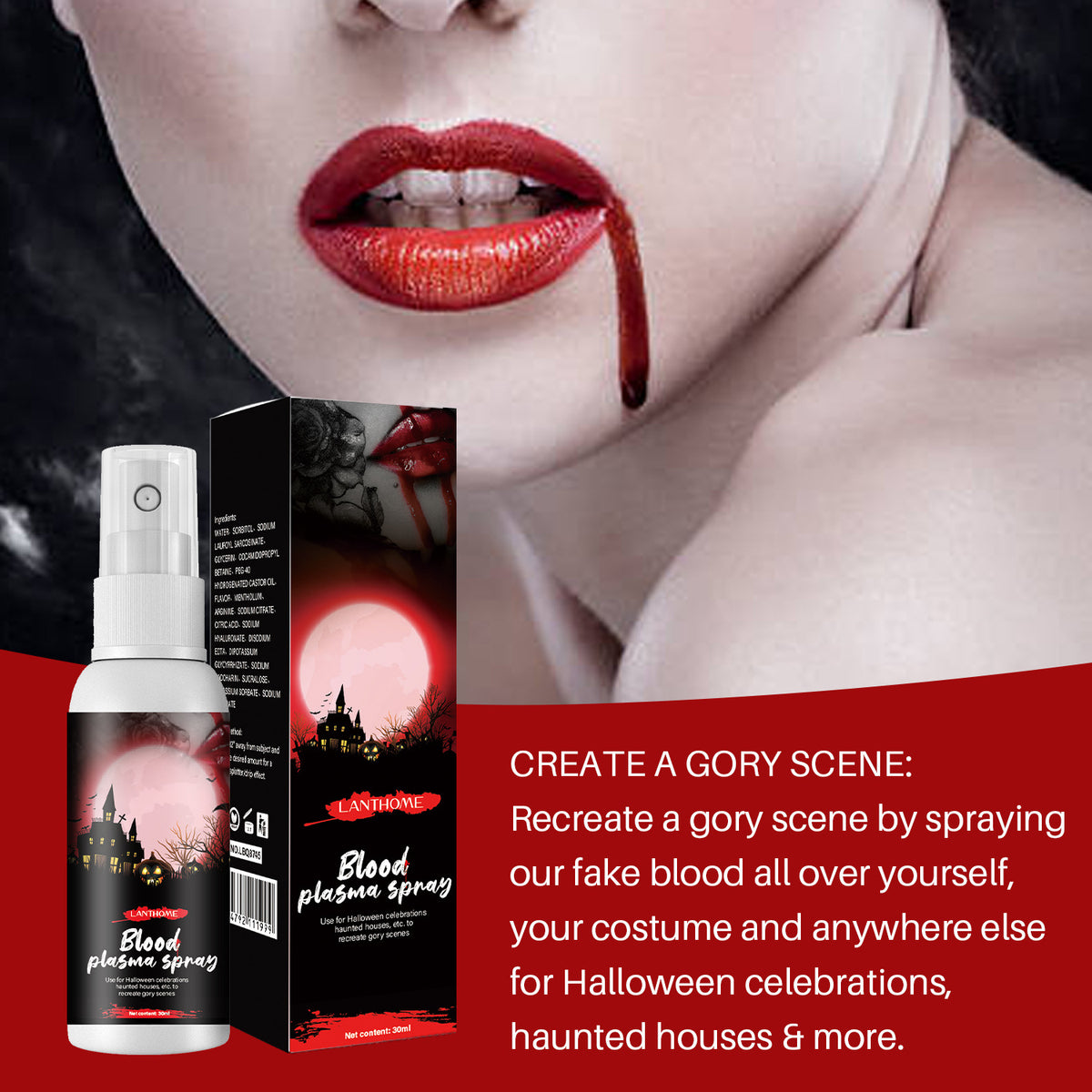 Halloween Fake Blood Spray 1 fl oz Realistic Stage Blood Prop for Vampire and Zombie Costumes from Mish Mash Market