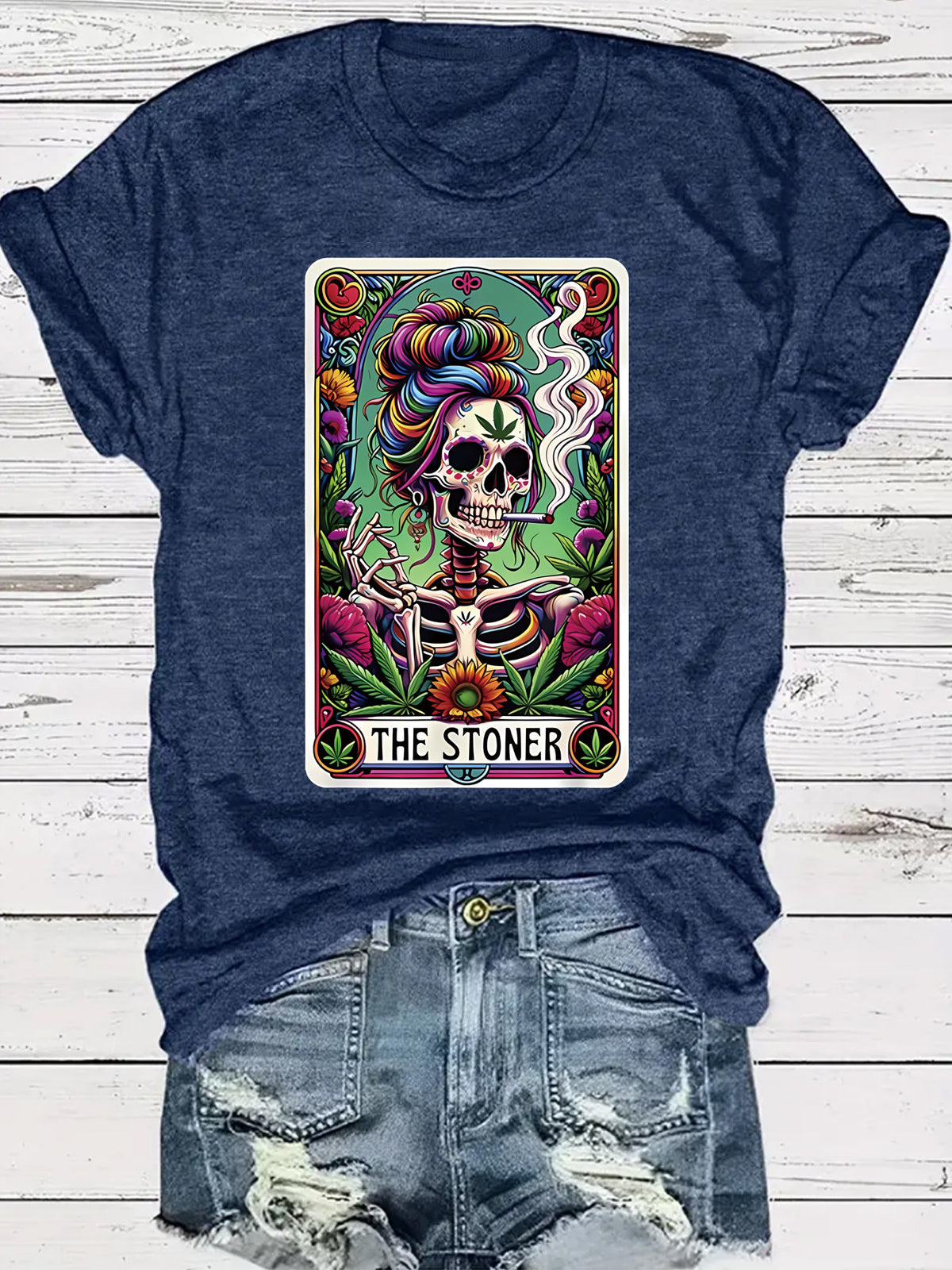 Skeleton Playing Card Halloween Graphic T-Shirt – Short Sleeve Unisex Top from Mish Mash Market