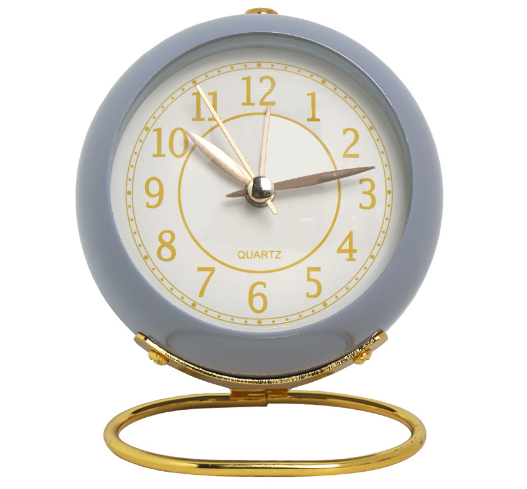European-Inspired Non-Ticking Metal Alarm Clock from Mish Mash Market