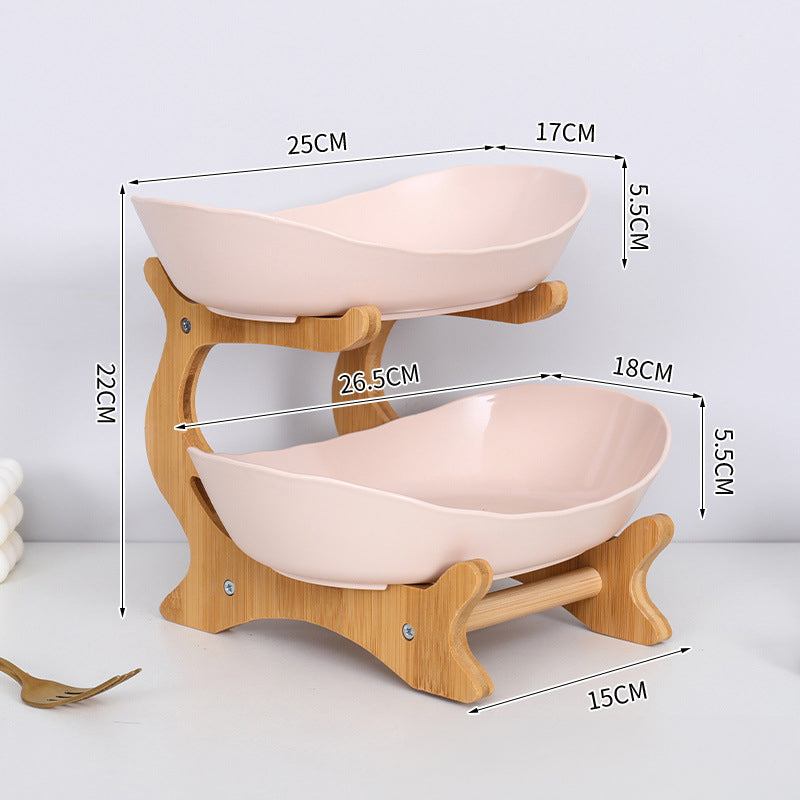 2-Tier Bamboo Fruit Stand with Bowls from Mish Mash Market