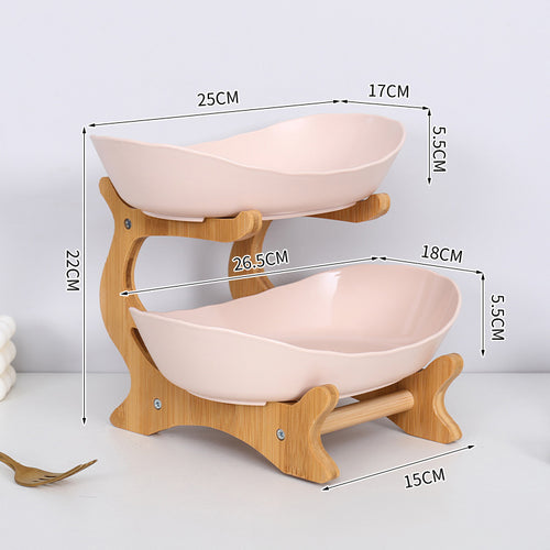2-Tier Bamboo Fruit Stand with Bowls from Mish Mash Market