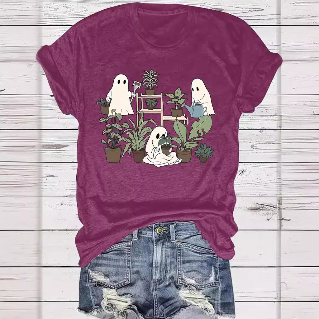 Halloween Cute Spooky Ghost Plant Lover Graphic T-Shirt from Mish Mash Market