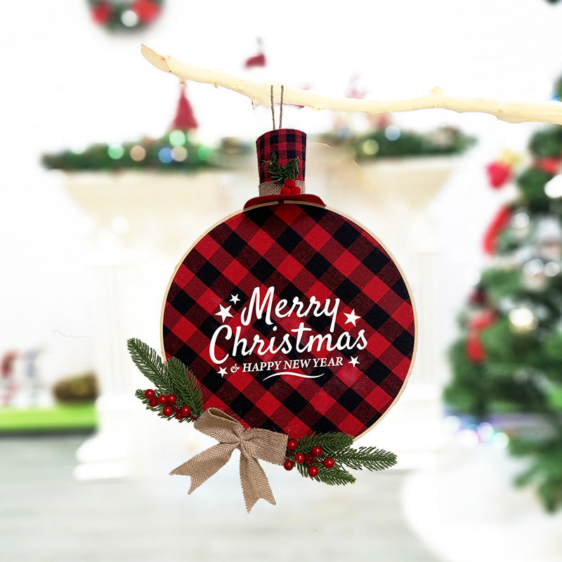 Red and Black Plaid Bamboo Christmas Wreath