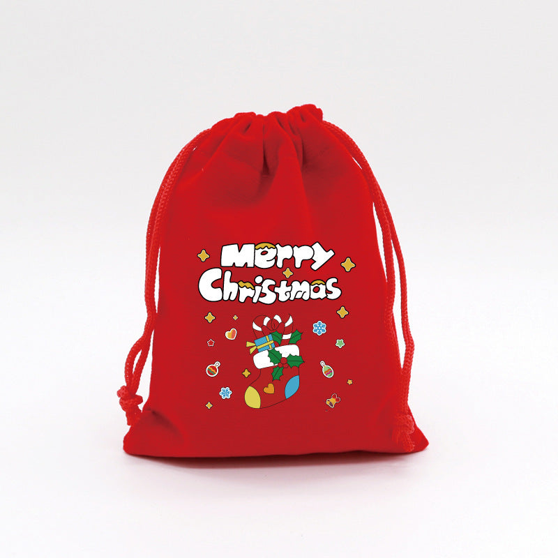 Red Velvet Christmas Drawstring Gift Bag from Mish Mash Market