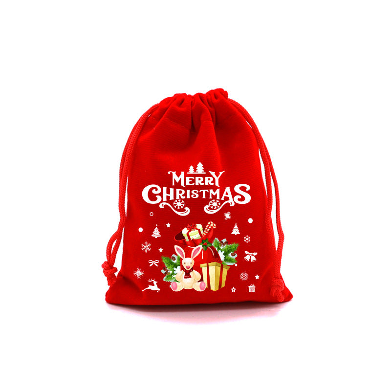 Red Velvet Christmas Drawstring Gift Bag from Mish Mash Market