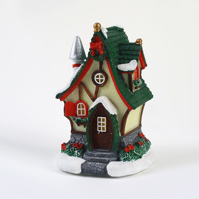 Glowing Christmas Village House and Boot