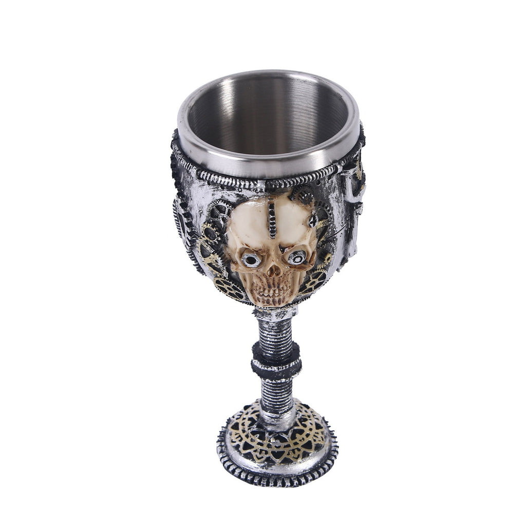 Mechanical Steampunk Skull Wine Goblet from Mish Mash Market