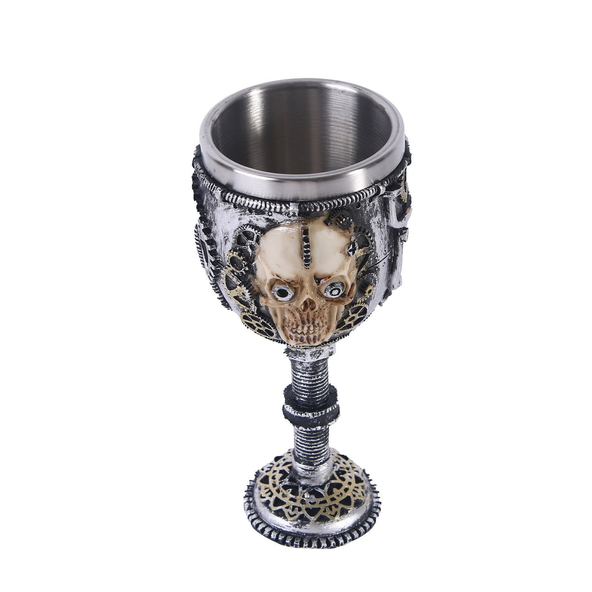 Mechanical Steampunk Skull Wine Goblet from Mish Mash Market